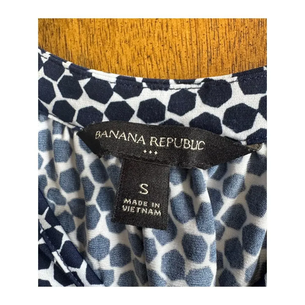Banana Republic Navy White Print Sleeveless Dress Women’s Small - Picture 5 of 12